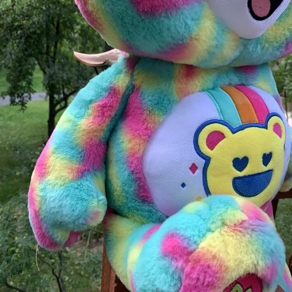 Care Bears Good Vibes Jumbo Plush Smiling Bear Rainbow 24" Soft Toy - Picture 11 of 15